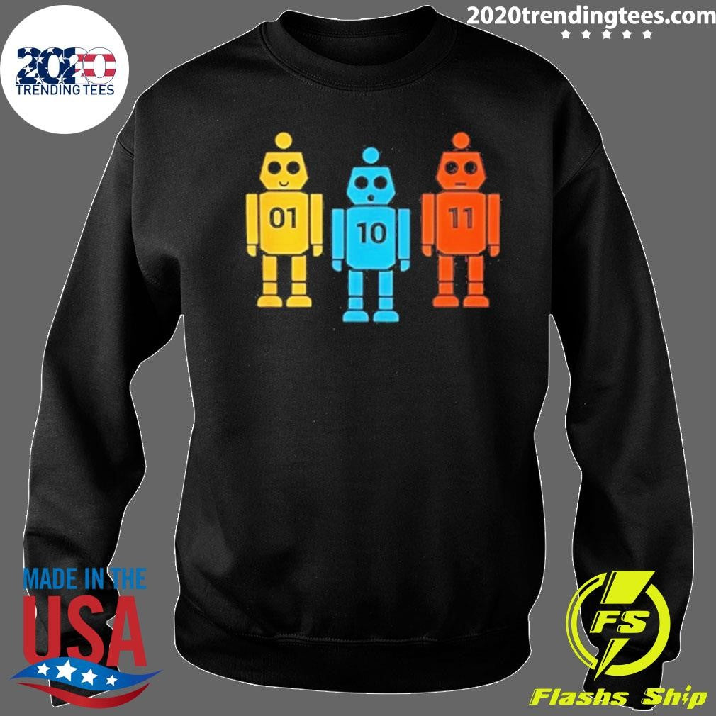 Binary 01 10 11 Robot Shirt