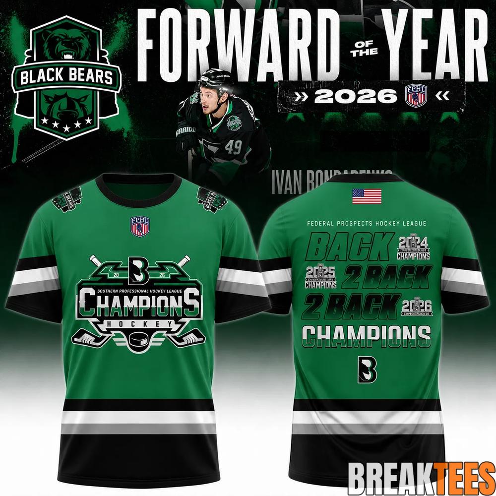 Binghamton Black Bears 2026 FPHL Champions Three-Peat Limited Edition T-Shirt