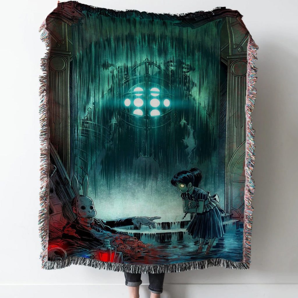 Bioshock Rapture Woven Tapestry Throw Blanket with Fringe