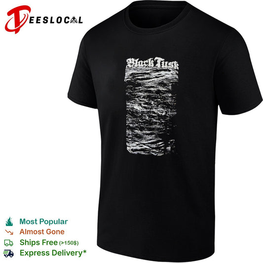 Black Tusk Band Logo and Abstract Wave Texture Heavy Metal Music shirt