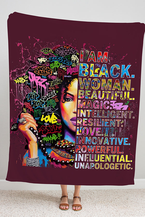 Black Women Fleece Blanket