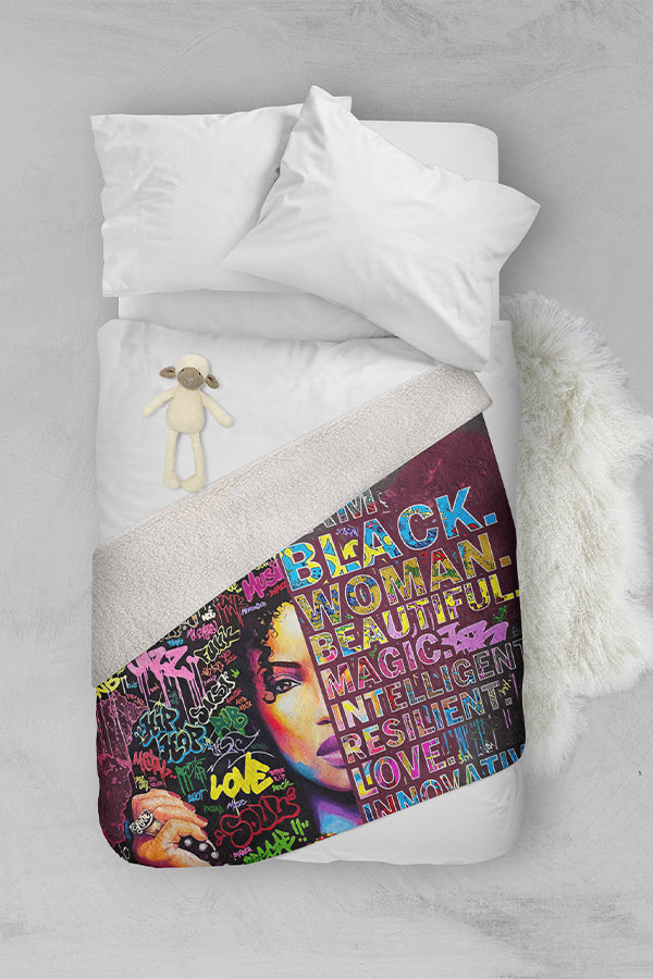 Black Women Fleece Blanket