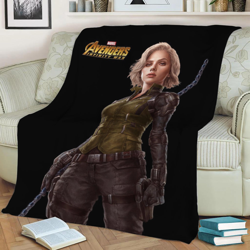 Black Widow Fleece Throw Blanket