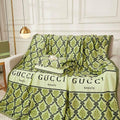 Green fleece throw Blanket 448#