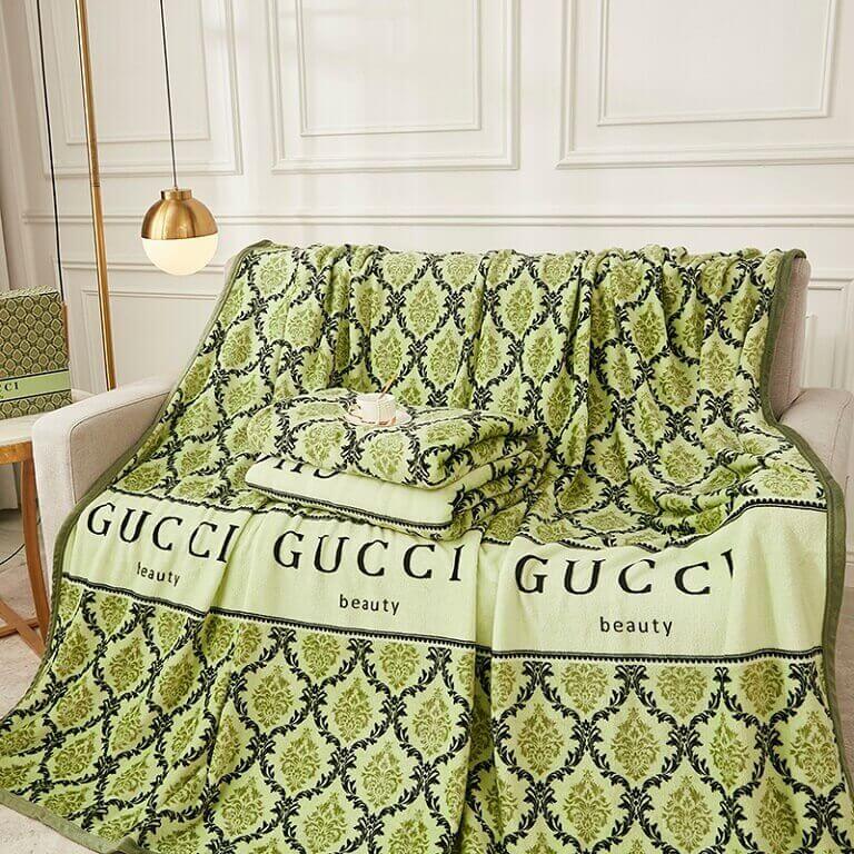 Green fleece throw Blanket 448#