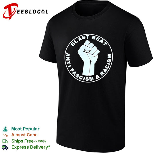 Blast Beat Anti Fascism and Racism Fist Symbol Equality Music Protest Rock shirt
