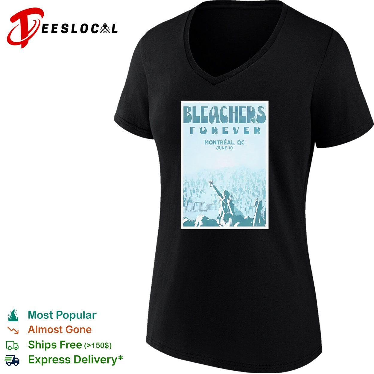 Bleachers Forever Montreal QC June concert poster art shirt