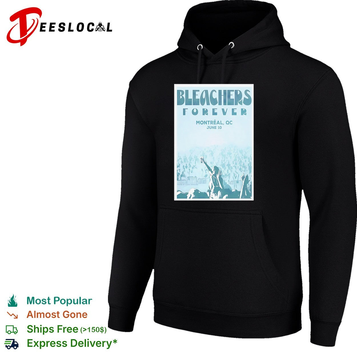 Bleachers Forever Montreal QC June second concert poster shirt