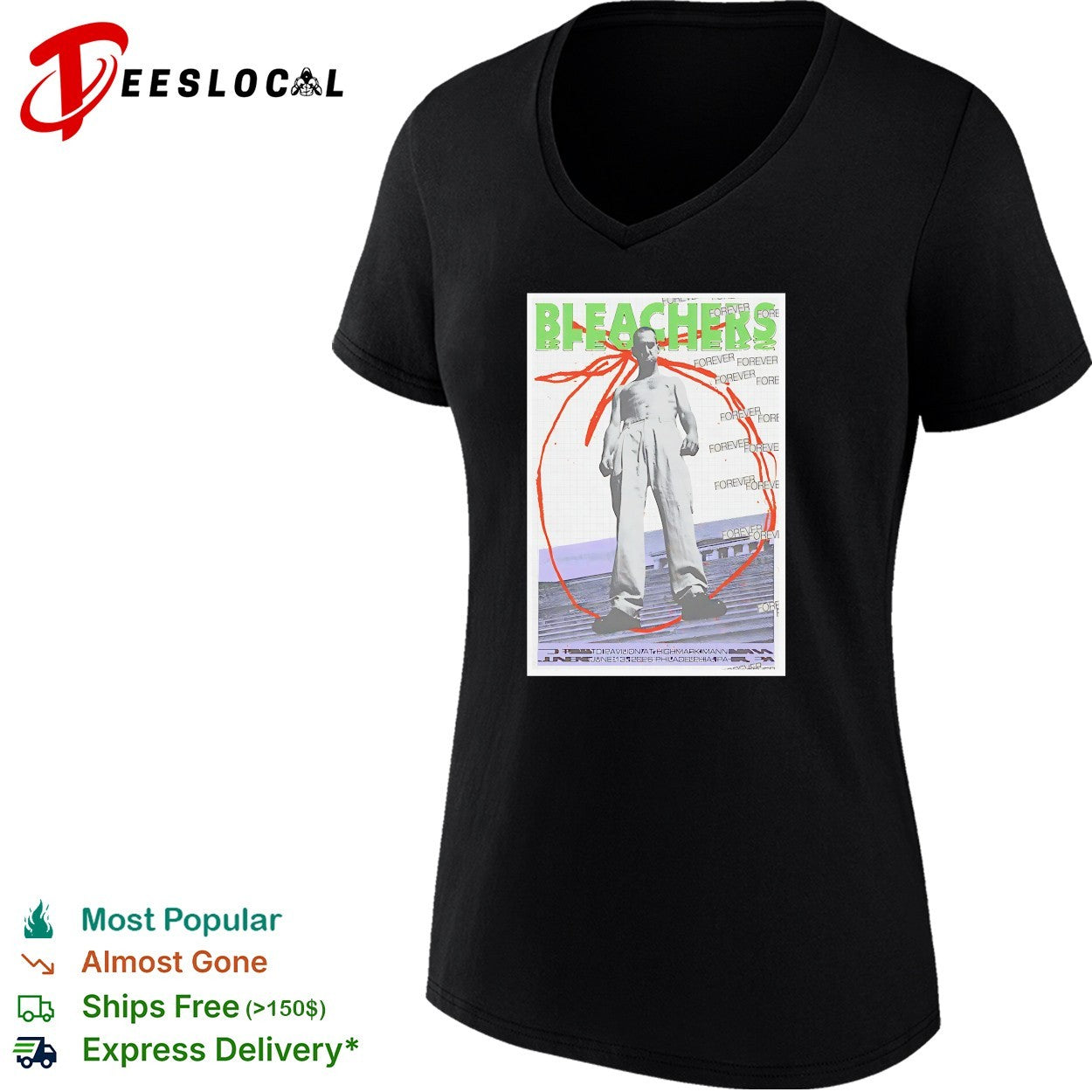Bleachers man on rooftop vintage poster shirt