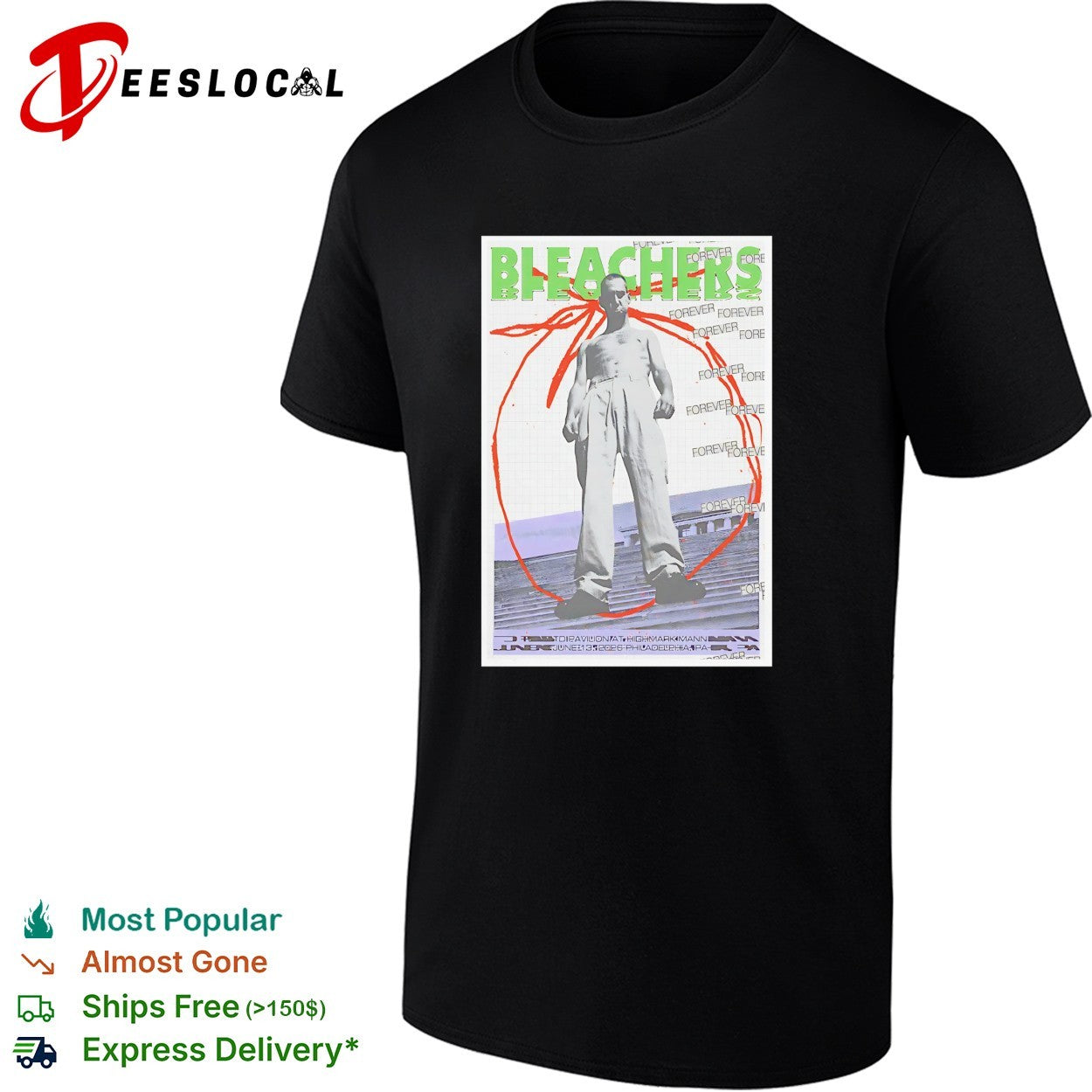 Bleachers man on rooftop vintage poster shirt