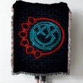 Blink 182 Neon Logo Woven Tapestry Throw Blanket with Fringe