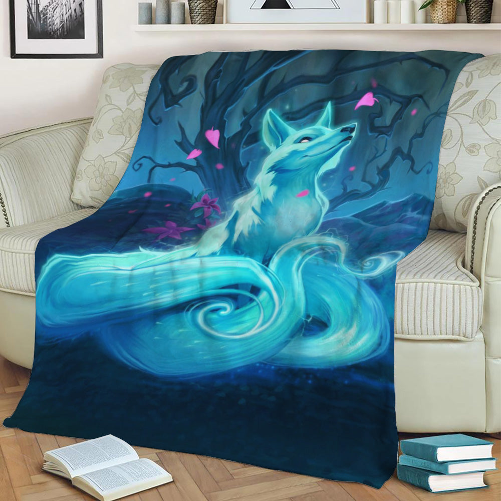 Blink Fox Fleece Throw Blanket