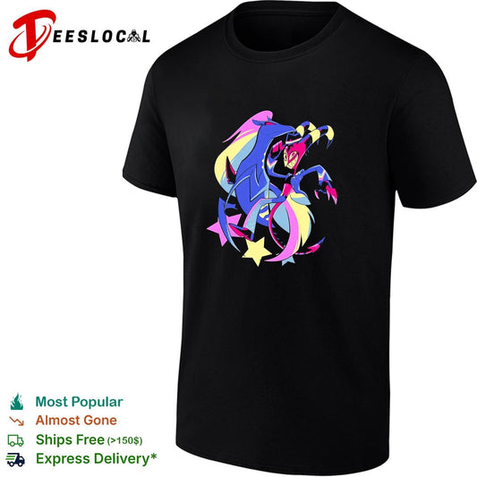 Blitz and Stolas Helluva Boss neon aesthetic stars vibrant fan art shirt