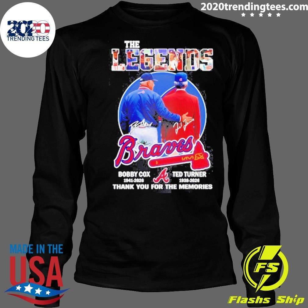 Bobby Cox And Ted Turner Atlanta Braves The Legends Thank You For The Memories Signatures Shirt