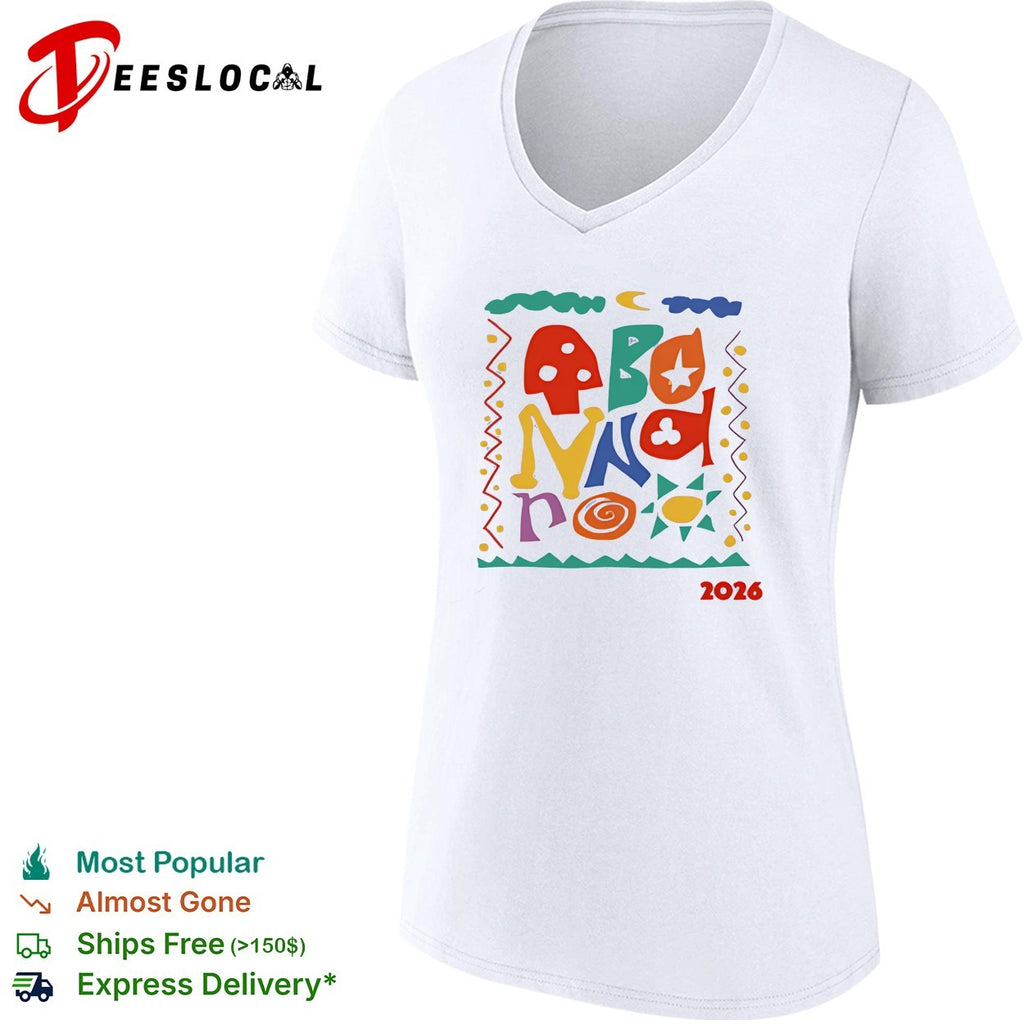 Bonnaroo Music Festival 2026 colorful folk art typography shirt