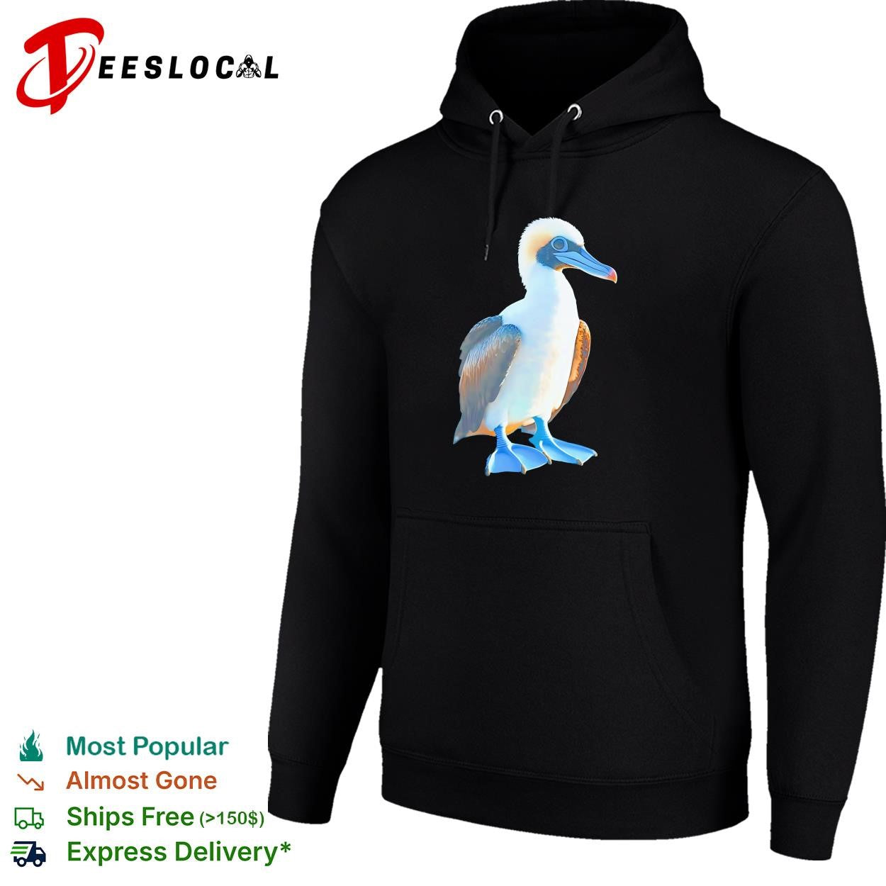Booby seabird close-up photo realistic art shirt