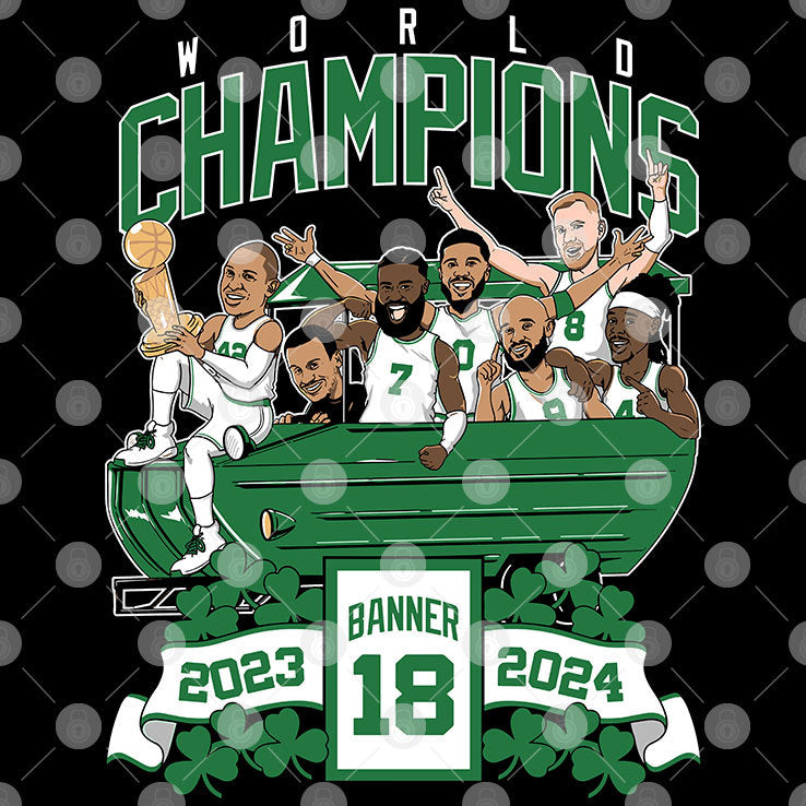 Boston Celtics World Champions Banner 18 2023 2024 T Shirt