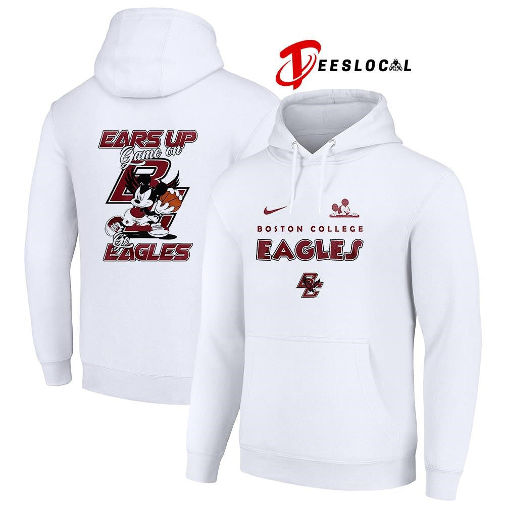 Boston College Eagles x Mickey Mouse ears up game on shirt