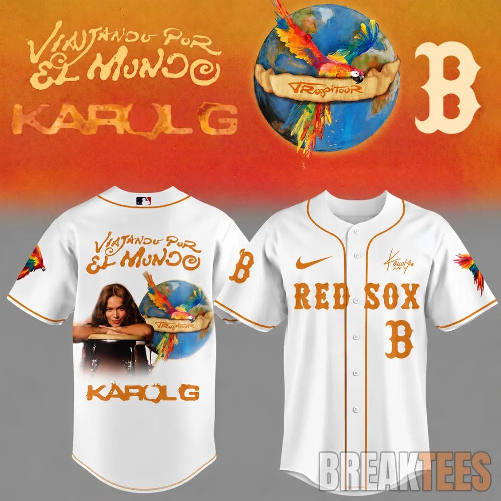 Boston Red Sox x Karol G Viajando Por El Mundo 2026 White Baseball Jersey
