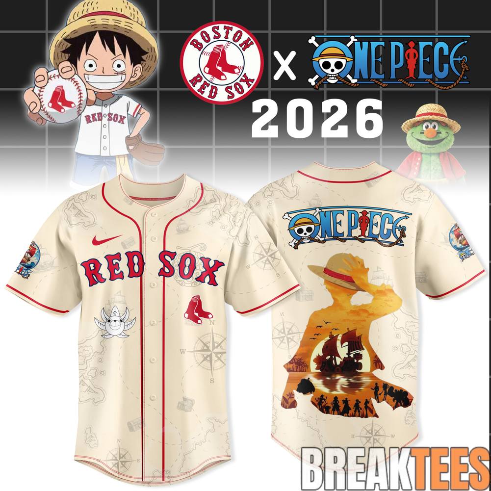 Boston Red Sox x One Piece Grand Voyage Sunset 2026 Baseball Jersey