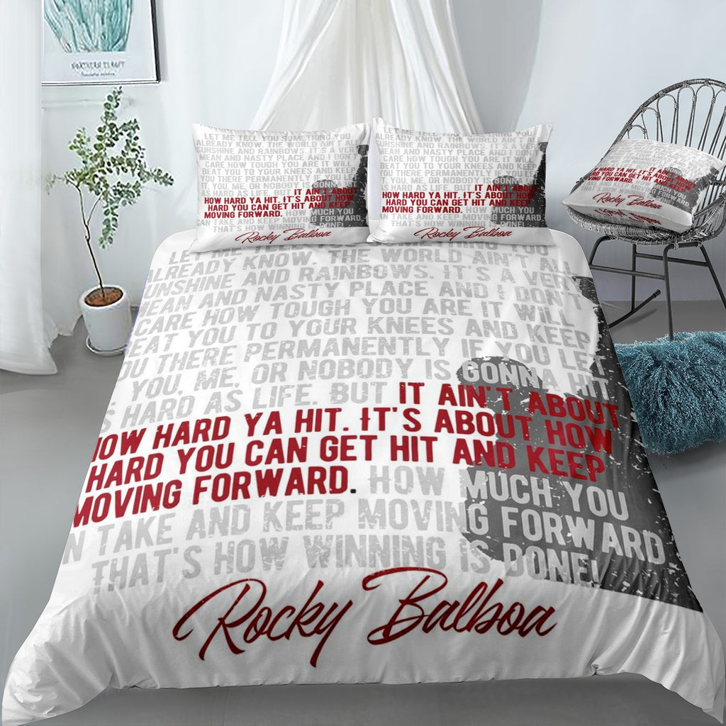 Boxing Rocky Motivation Bedding Set (Duvet Cover & Pillow Shams)
