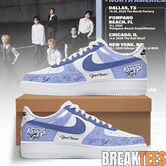BoyNextDoor KNOCK ON Tour 2026 Custom Air Force 1 Shoes Blue Haze