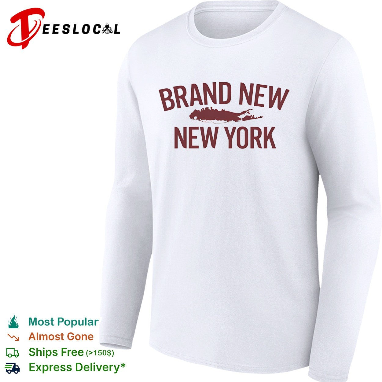 Brand New band New York fish silhouette typography shirt
