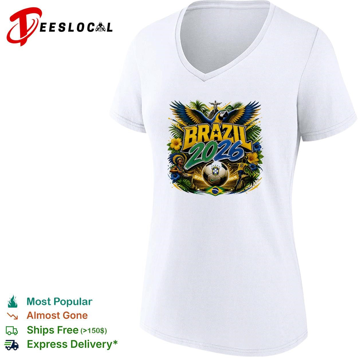 Brazil 2026 FIFA World Cup colorful rooster soccer fan tropical shirt