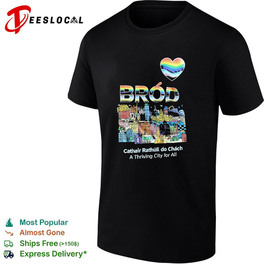 Brod Cathair Rathuil do Chach A Thriving City for All pride rainbow heart shirt