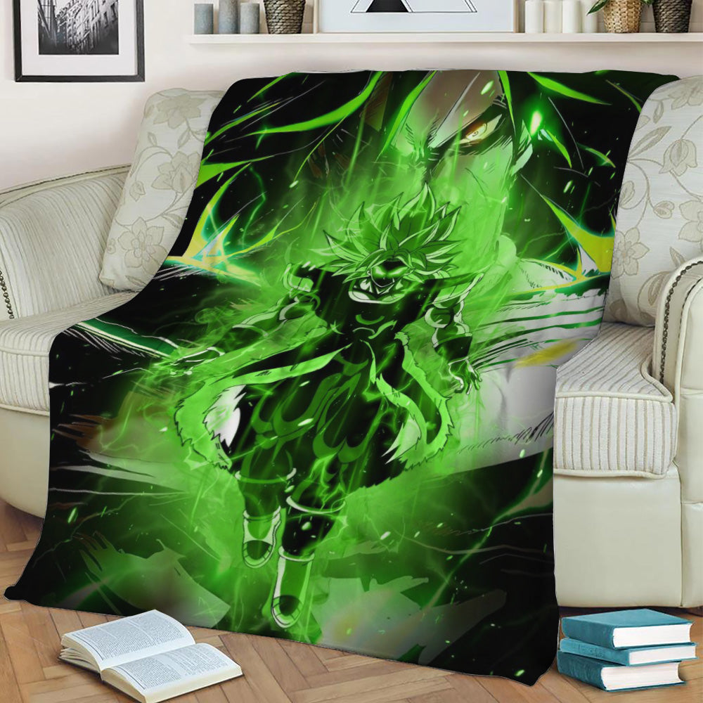 Broly Dragonball Dark Glow Fleece Throw Blanket