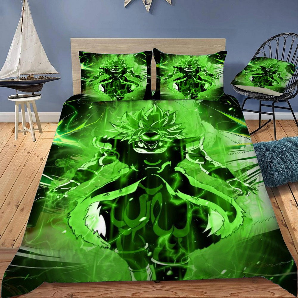 Broly Dragonball Dark Glow Bedding Set (Duvet Cover & Pillow Shams)