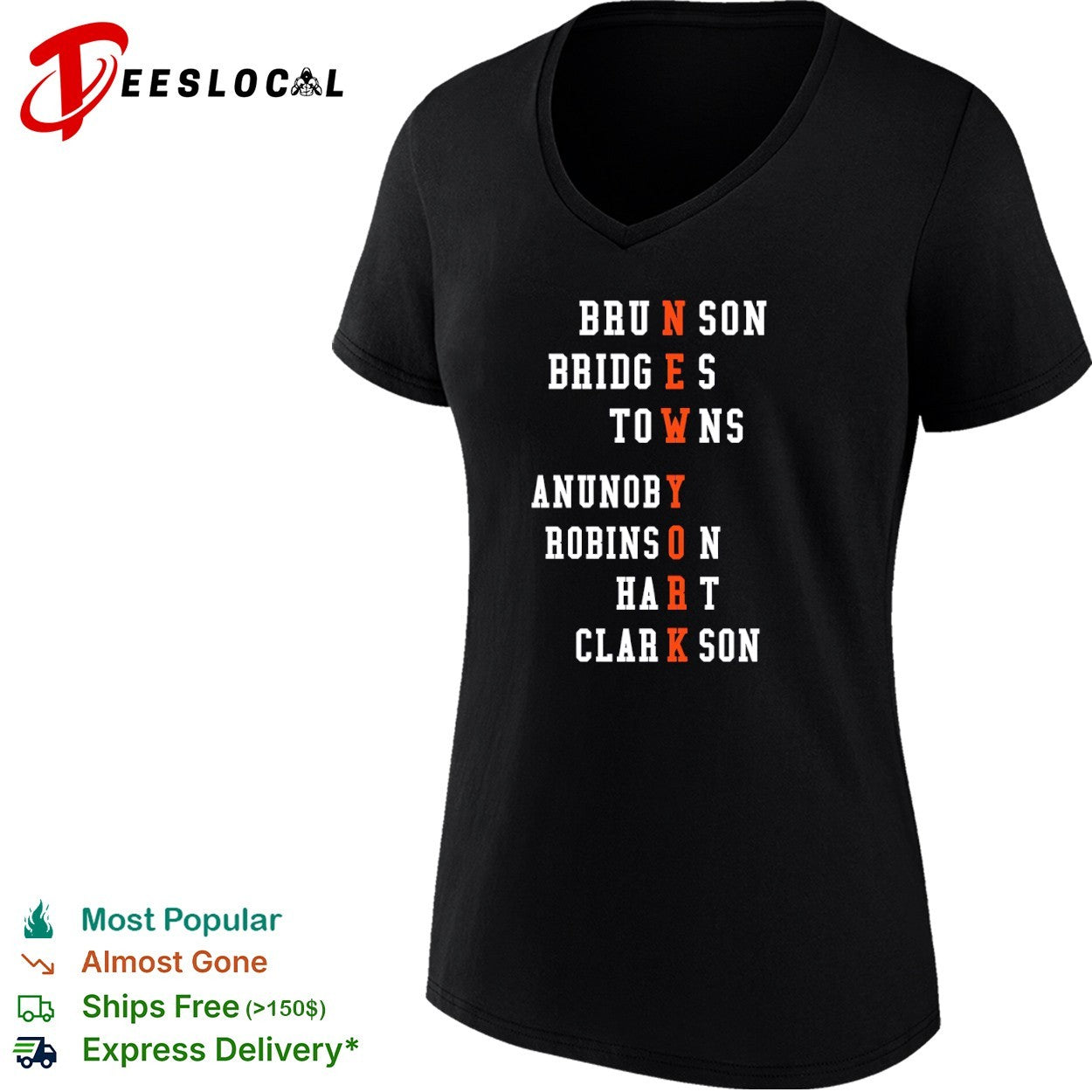 Brunson Bridges Towns Anunoby Robinson Hart Clarkson New York Knicks NBA shirt