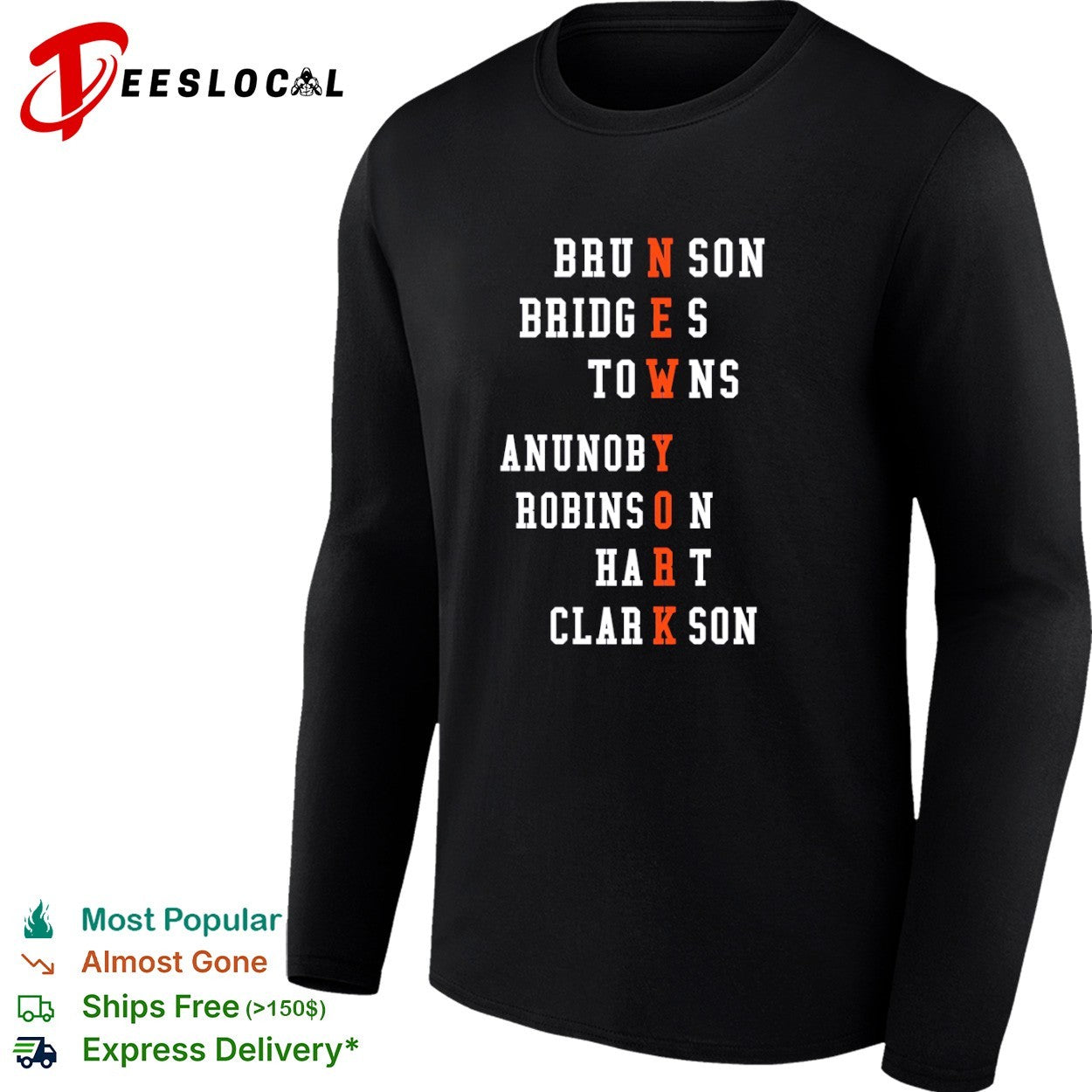 Brunson Bridges Towns Anunoby Robinson Hart Clarkson New York Knicks NBA shirt