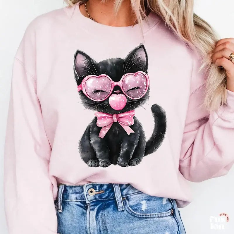 Bubblegum Cat Top T-Shirts