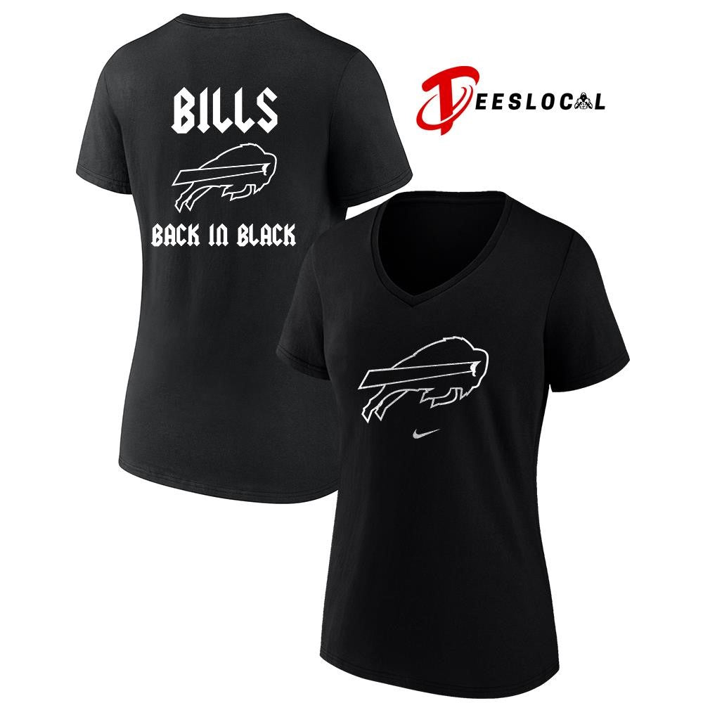 Buffalo Bills back in black logo shirt