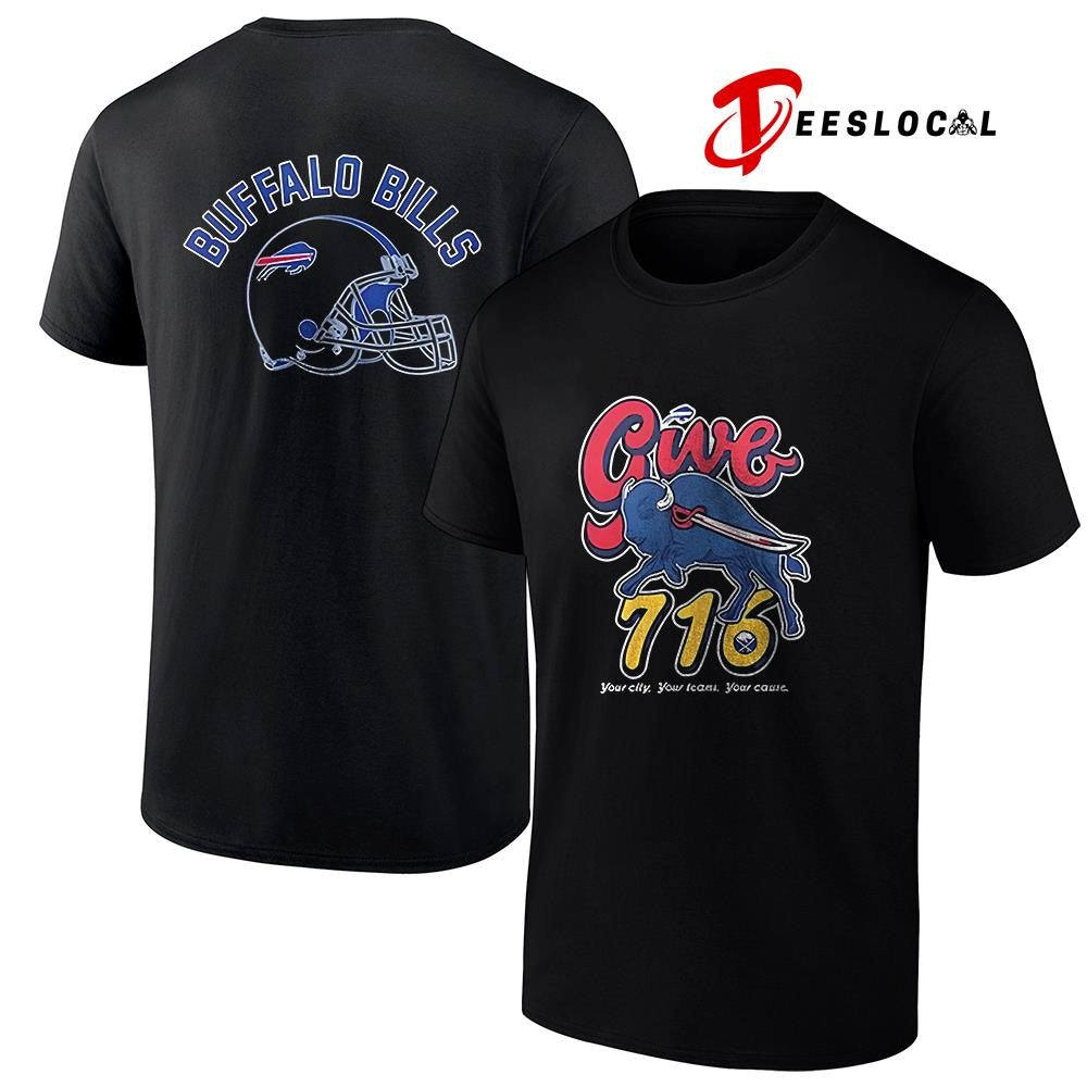 Buffalo Bills give 716 day your city your teams your cause helmet shirt