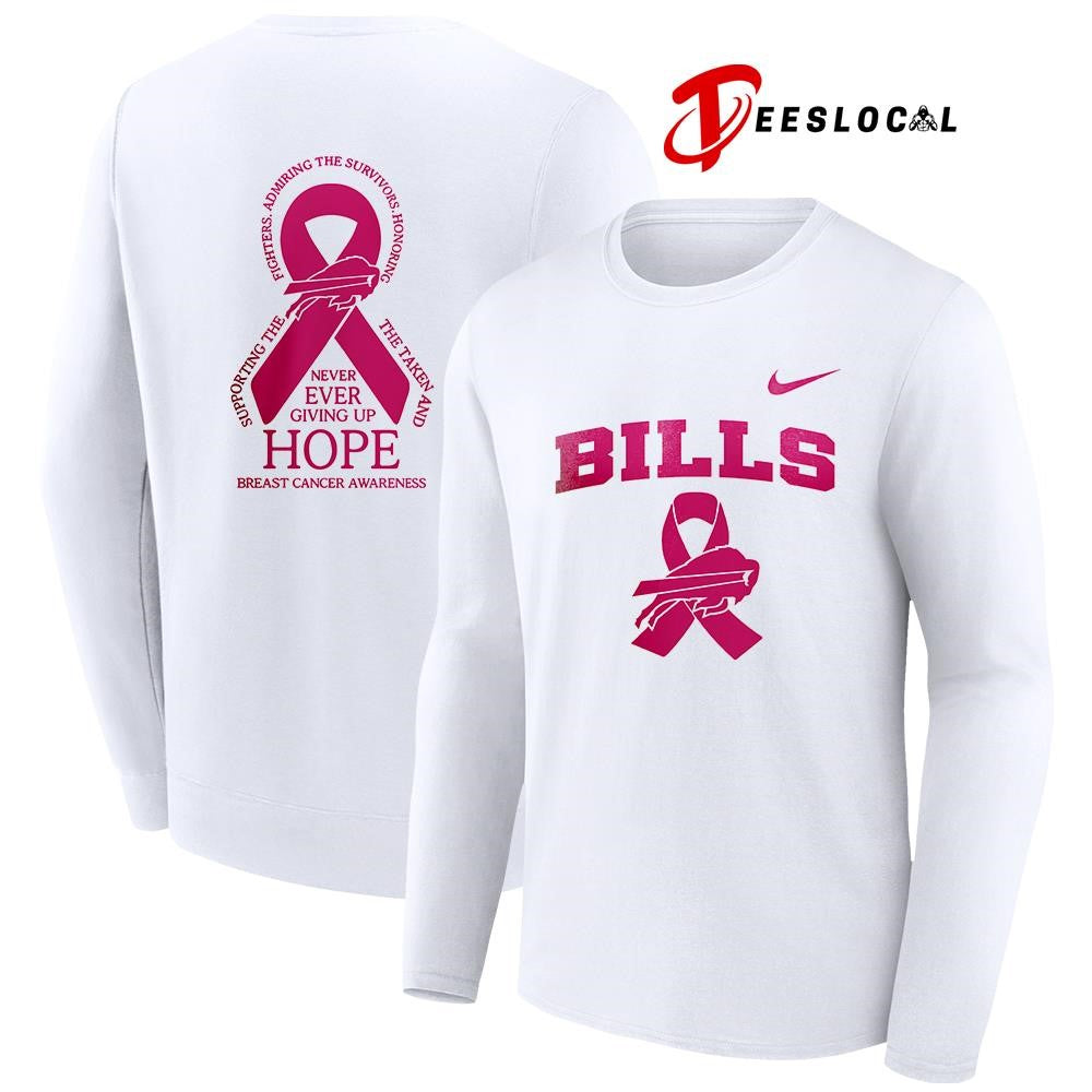 Buffalo Bills never ever giving up hope breast cancer awareness shirt