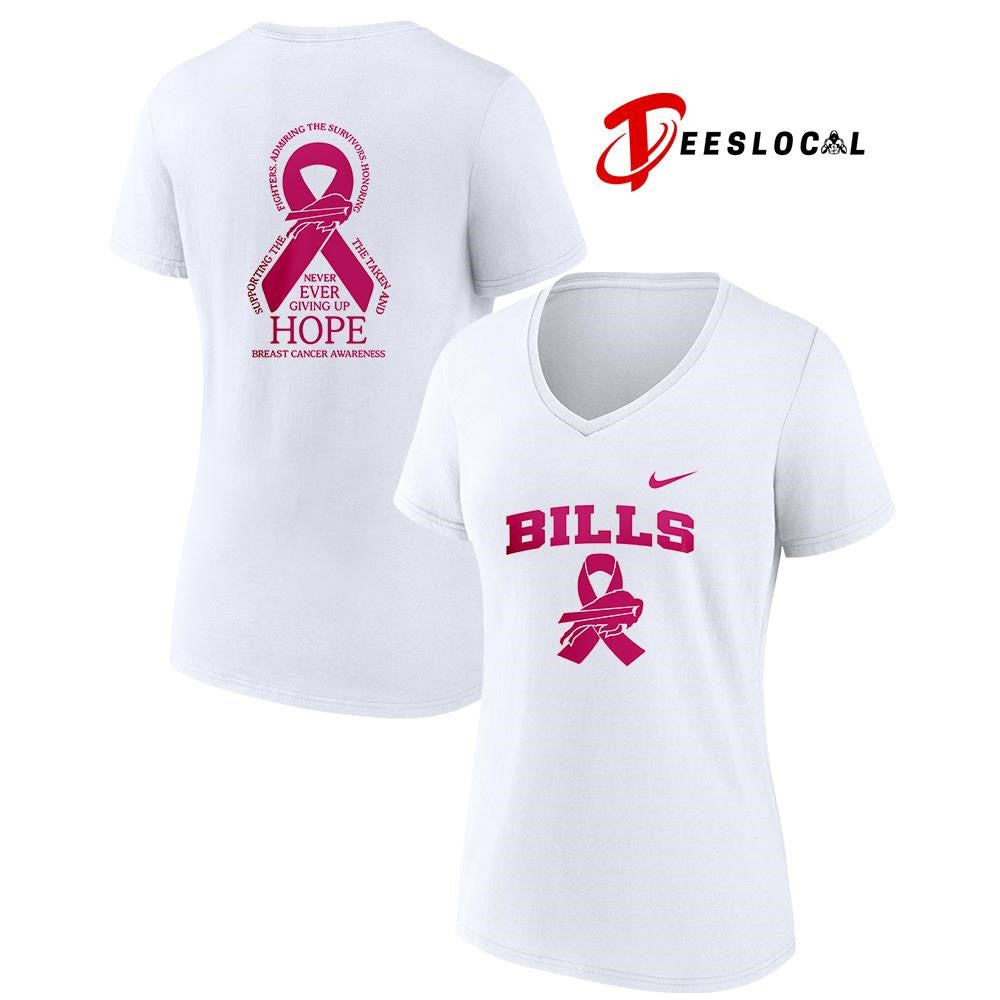 Buffalo Bills never ever giving up hope breast cancer awareness shirt