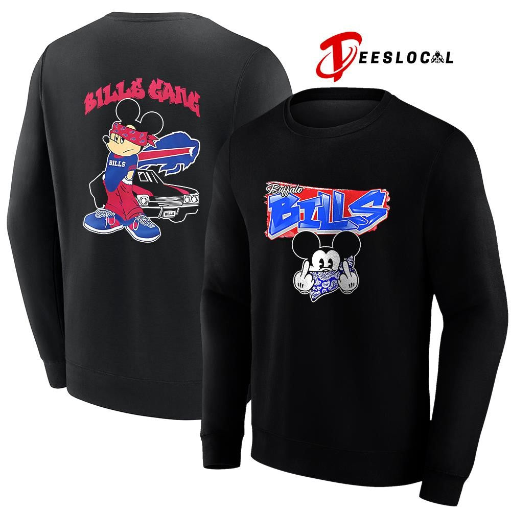 Buffalo Bills x Gangsta Mickey Mouse middle finger shirt