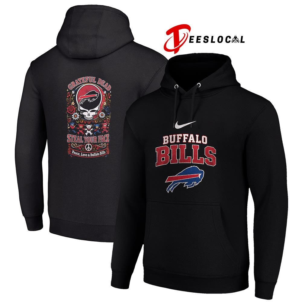 Buffalo Bills x Grateful Dead steal your face peace love logo shirt
