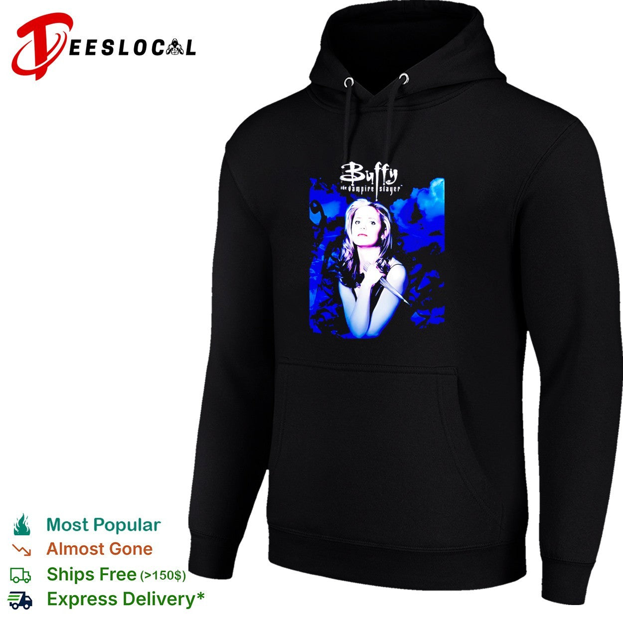 Buffy the Vampire Slayer TV show portrait blue vintage shirt