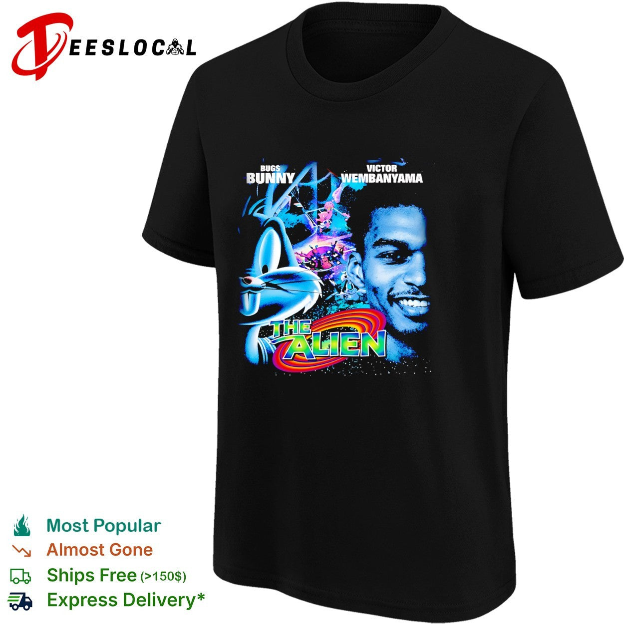 Bugs Bunny and Victor Wembanyama The Alien basketball duo art shirt