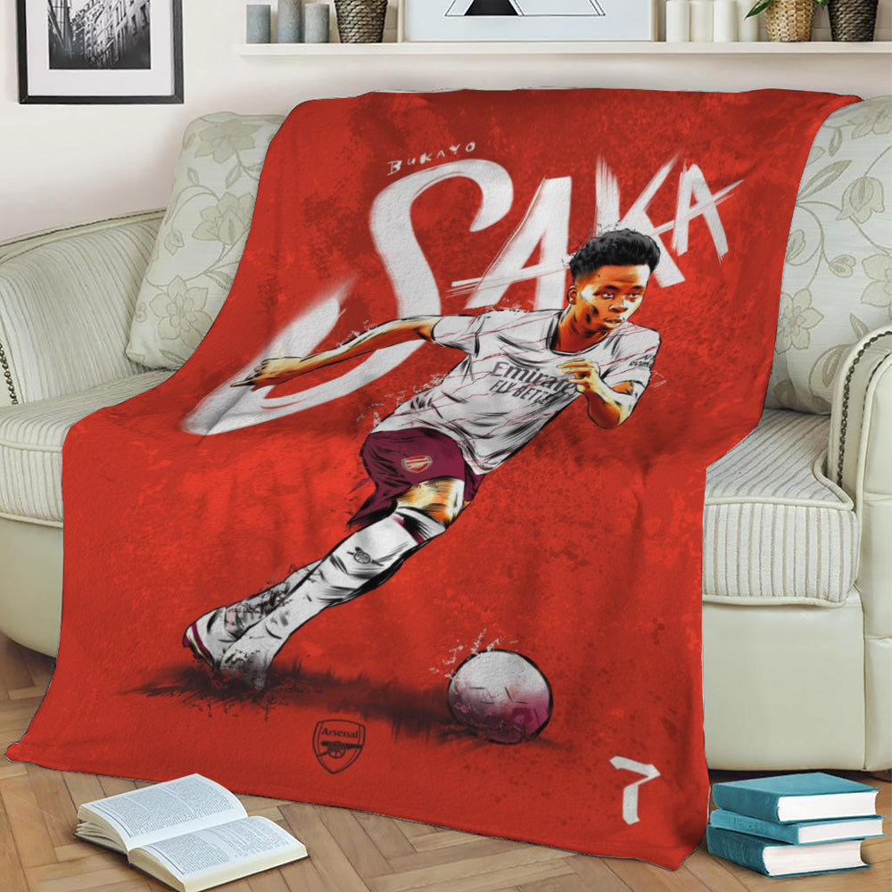 Bukayo Saka Fleece Throw Blanket