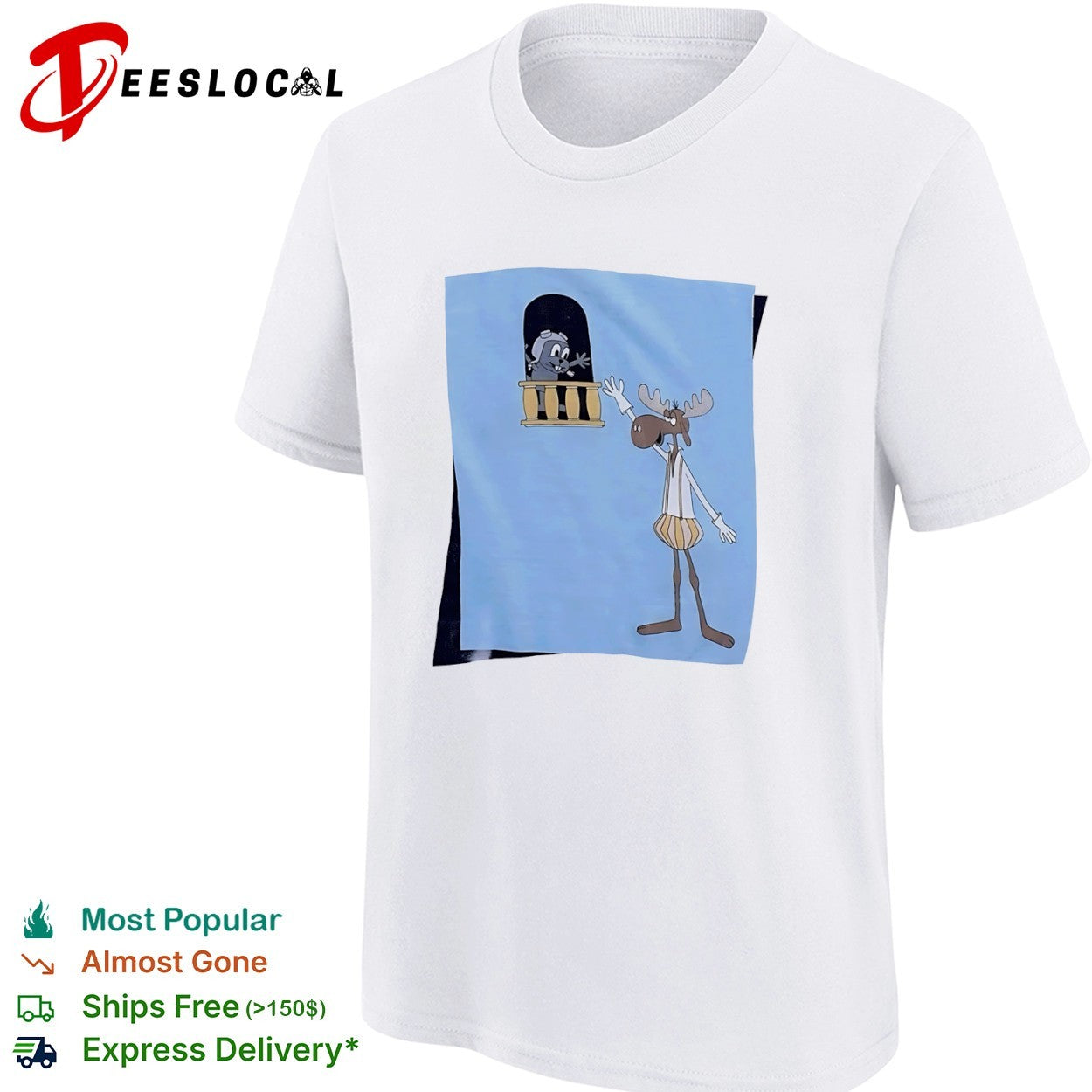 Bullwinkle J Moose and Rocket J Squirrel The Adventures of Rocky and Bullwinkle shirt