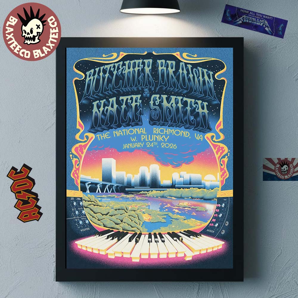 Butcher Brown And Nate Smith Richmond Virginia 2026 Event Poster At The National On January 24 2026 Home Decor Poster Canvas