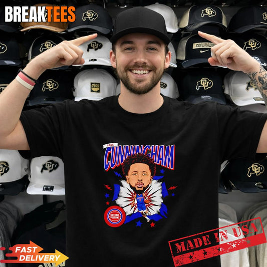 Cade Cunningham number 2 of Detroit Pistons NBA caricature T-Shirt