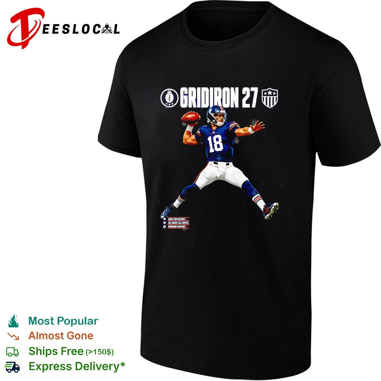 Caleb Williams Chicago Bears Gridiron 27 Built for Victory All Heart All Hustle shirt
