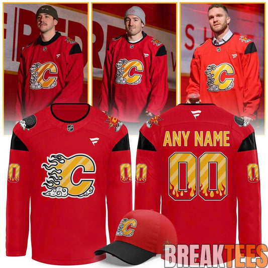 Calgary Flames 2026 East Asian Celebration Night Custom Hockey Jersey