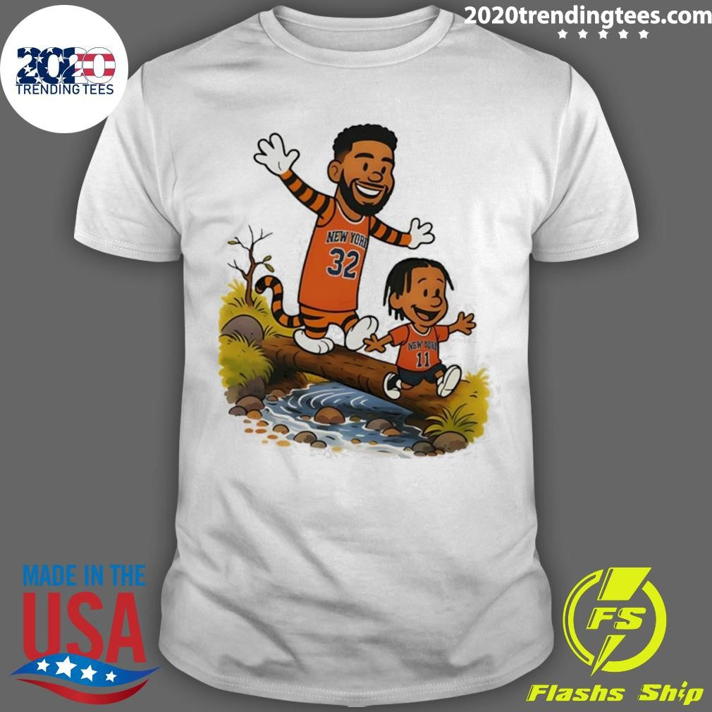 Calvin And Hobbes Karl-anthony Towns And Jalen Brunson New York Knicks Basketball Shirt
