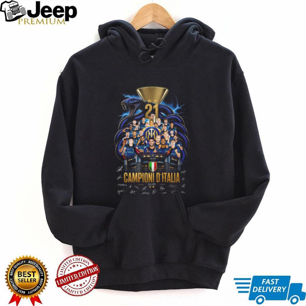 Campioni D Italia 21 Inter Milan Soccer Team Stadium Snake Gold T Shirt